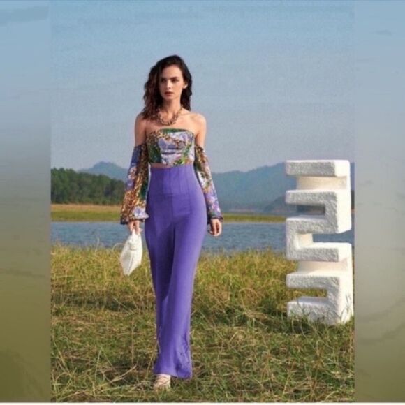 Spring High Waist Solid Pants Size  Size Xsmall - Picture 10 of 13